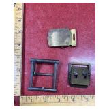 3 Vintage brass belt buckles