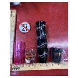 7 miscellaneous shot glasses with under 21 patch