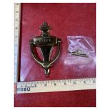 Vintage brass door knocker marked Byram