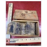 Vintage replica state paper money in vintage box