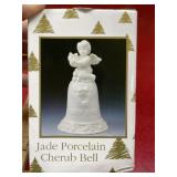 Jade porcelain cherub bell open box unsearched