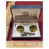 vintage Swank gold-filled cufflinks and tie clip
