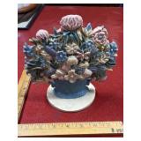 Antique cast iron flower door stopper