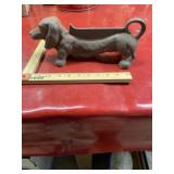 Vintage 12-inch cast iron dachshund shoe scraper