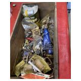 wooden Box full with vintage miscellaneous