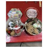 2 boxes full with vintage Christmas ornaments