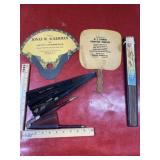 5 vintage advertising fans