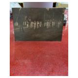 Vintage real photo postcard military band in a
