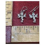 .924 silver angel pierced earrings