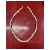 18-inch faux pearl necklace with gold tone clasp