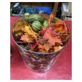 Holiday tin with Fall decorations