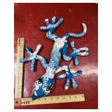 Vintage blue plush lizard
