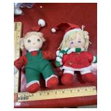 2 vintage plush Christmas dolls