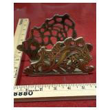 Vintage brass napkin and letter holder