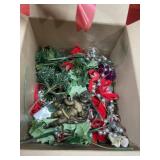 Box of Christmas decorations