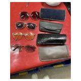 Vintage eyeglasses with cases