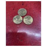 3 Sacagawea one dollar coins 2000P