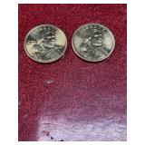 2 Sacagawea one dollar coins 2000P & 2000D