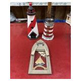Nautical decor, wood and ceramic