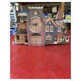 Vintage 3D victorian house, quartz wall clock