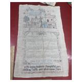 Vintage calendar 1971 tea towel
