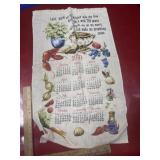Vintage calendar 1978 tea towel