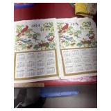 Vintage calendar 1994 tea towel