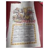 Vintage calendar 1917 tea towel