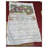 Vintage calendar 1971 tea towel