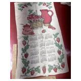 Vintage calendar 1970 tea towel