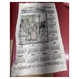 Vintage calendar 1895 tea towel