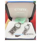 GENEVA classic collection his and her silver tone