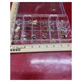 Clear box of wearable jewelry vintage and new