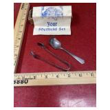 Vintage Sheffield silver plate sugar service set