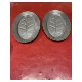 2 oval metal 8x12 serving trays