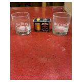 Jim Beam & Bacardi rum advertising glasses