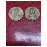 2 Martin Van Buren one dollar coins