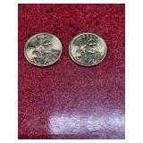 2 Sacagawea one dollar coins 2000P & 2000D