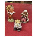 Vintage nativity pieces angel, baby Jesus, and