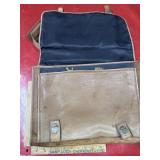 Leather briefcase satchel, leather vintage