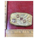 Vintage gold tone fire department belt buckle