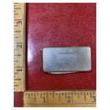 Vintage silver tone money clip marked C.G.B.