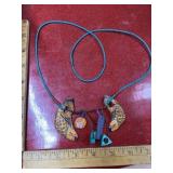 Vintage handmade parrot necklace