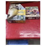 2 jigsaw puzzles 550 and 300 pieces, open boxes,