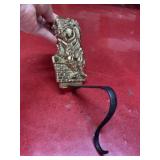 Solid brass Santa stocking holder with cast iron