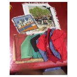 Vintage linens and tapestry