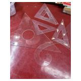 6 drafting triangles and 1 curve LUTZ, Alvin, etc