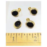 Marked 12KT GF screw back earrings and 1 pendant