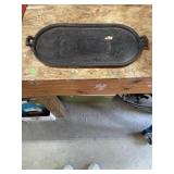 Vintage 9x20 cast iron oval griddle, needs