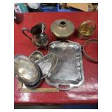 Silver and brass lot